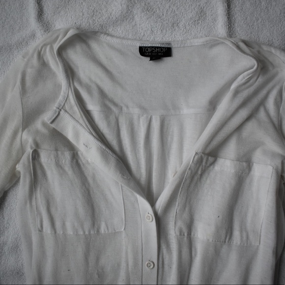 Topshop white cotton button up - Picture 4 of 8